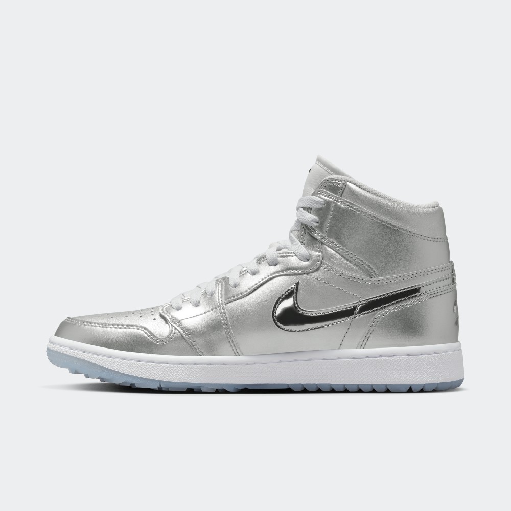 Nike Air Jordan 1 Golf \"Gift Giving\"新品26 Nike Air Jordan 1 High Golf Gift Giving METALLIC SILVER