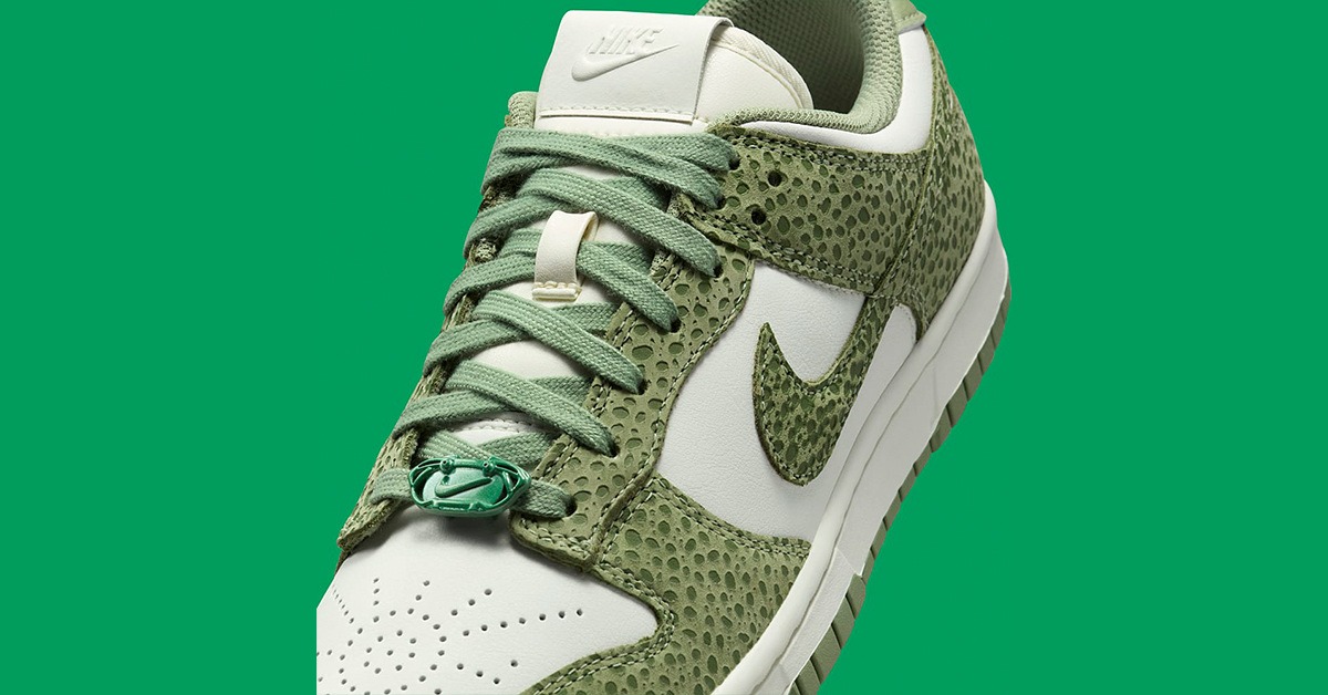 Nike dunk Low safari in White & Green Dunk Low Safari Oil Green – WOODstack main image 2