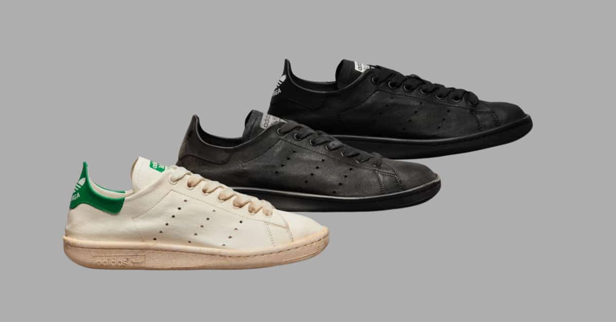 adidas gazelle silver green womens Balenciaga x Adidas Men's Stan Smith Worn-Out Black Low Top Sneakers main image 0