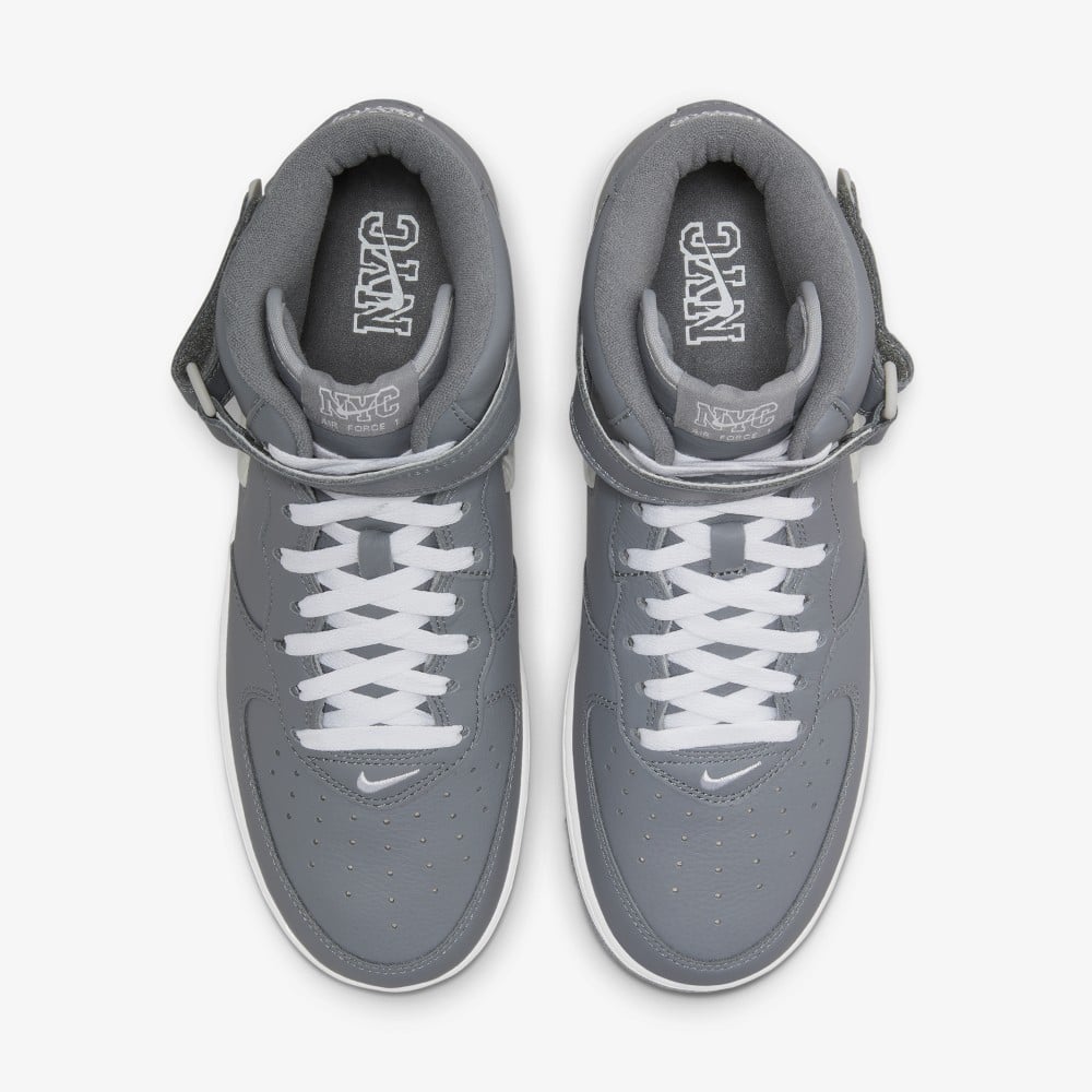 Nike Air Force 1 Mid QS NYC Mens Shoes‎ Size 10 Cool Grey White DH5622-001 NIB! Nike Air Force 1 Mid QS Jewel NYC Cool Grey DH5622-001 Mens  main image 3