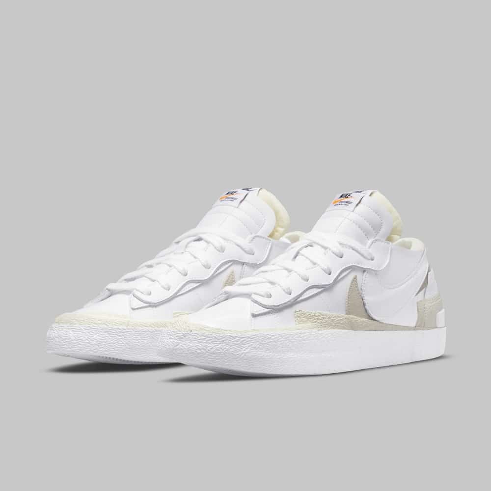 sacai's Nike Blazer Low Gets a White-Grey Upper | Grailify