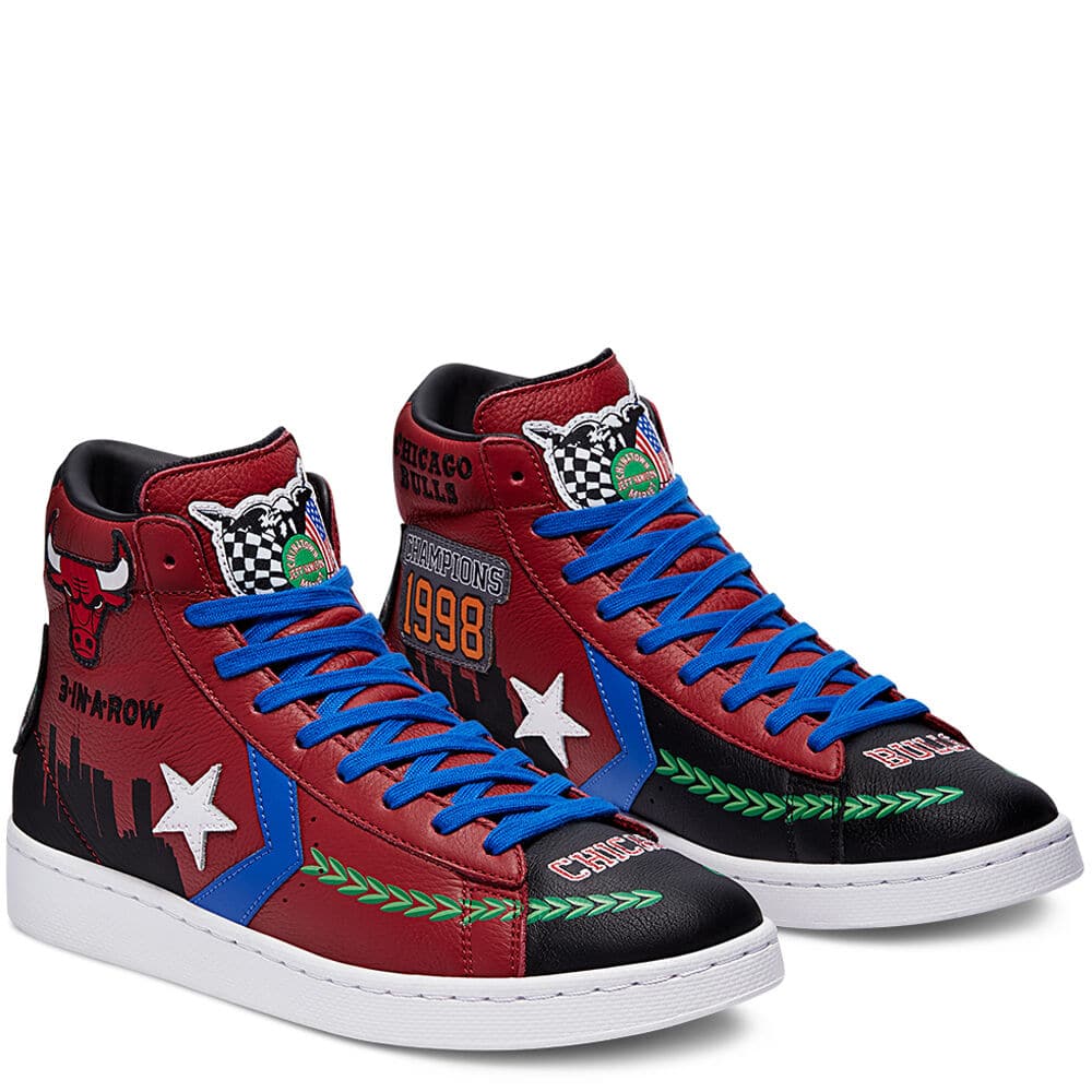 Converse x ChinaTown Market Pro Leather Hi Chicago Bulls Men 10 Sneakers 171241C Converse x Chinatown Market Pro Leather Hi - Garnet/Black  main image 3