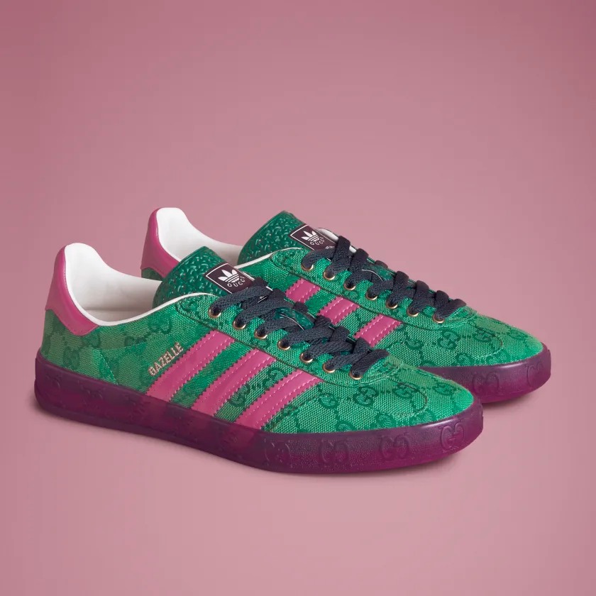 adidas gazelle silver green womens Adidas x Gucci Gazelle Sneaker main image 1