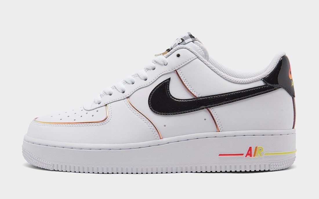 Nike air force 1 cheap black with white line