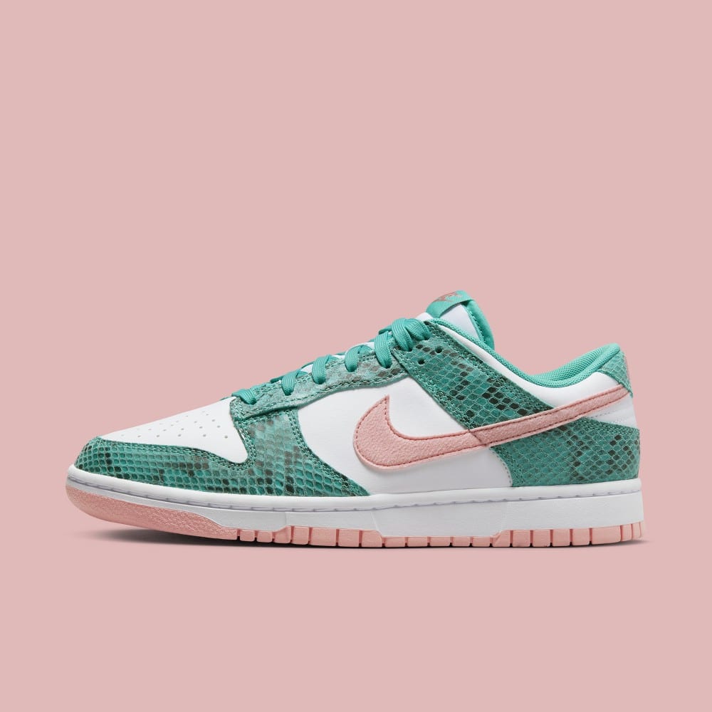 nike dunk low pink and green