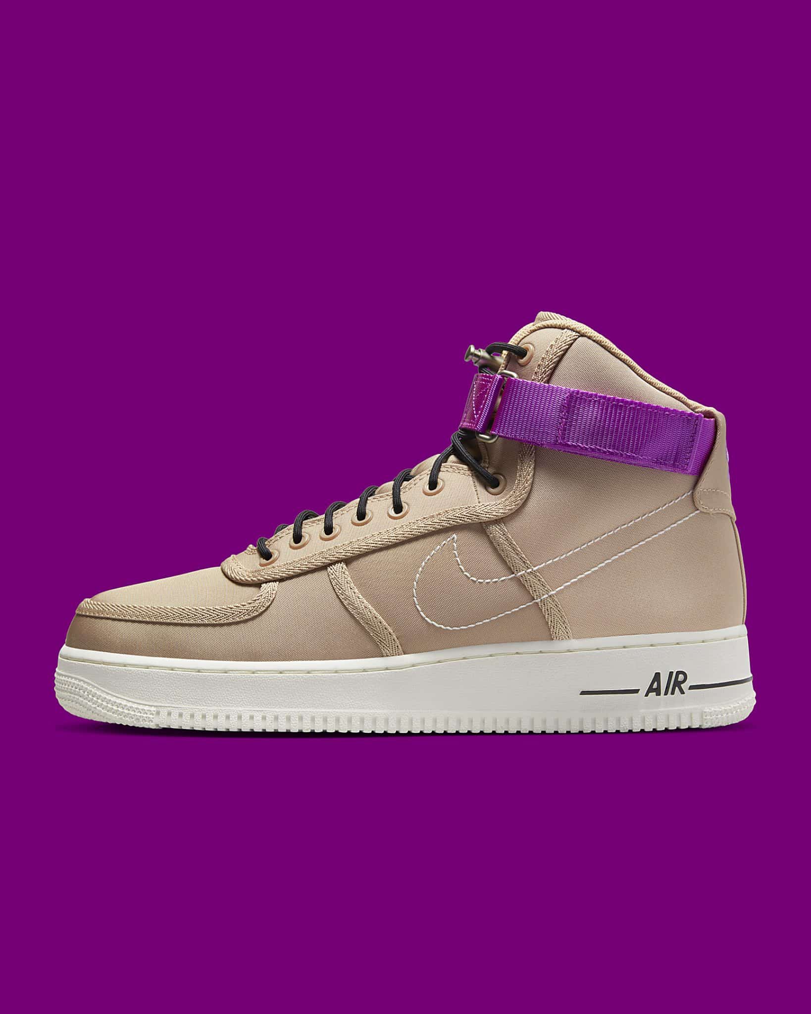 The Nike Air Force 1 High Moving Company Comes with a Purple Strap