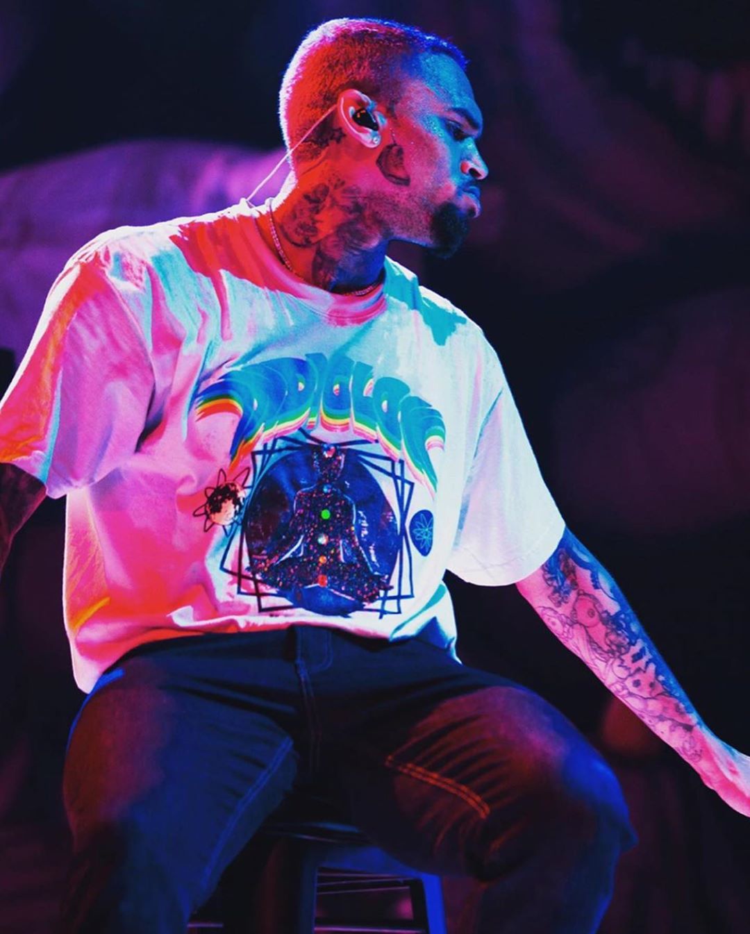 Chris Brown Tattoos an Air Jordan 3 on Face | Grailify