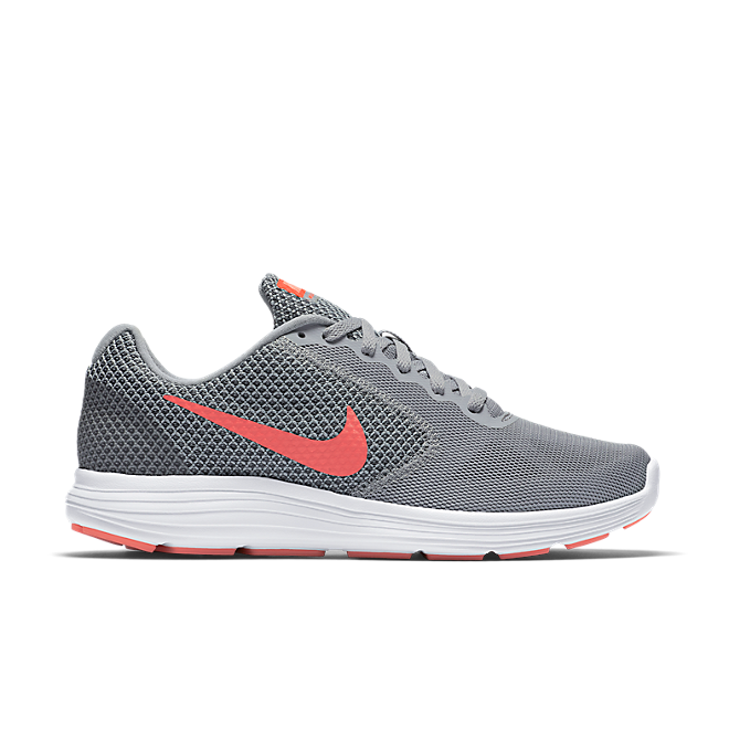 nike revolution 3 wolf grey orange strap