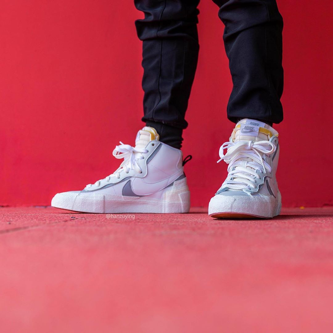 Sacai x nike blazer store mid white wolf grey