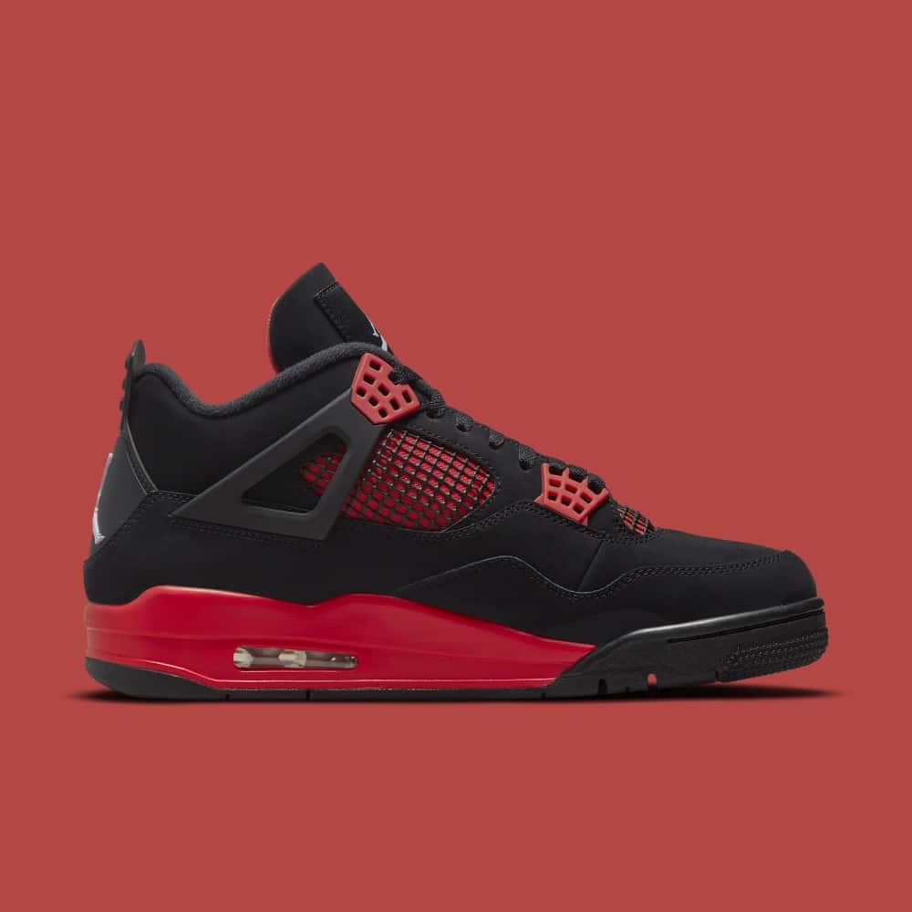 On-Feet Images of The Air Jordan 4 Red Thunder •