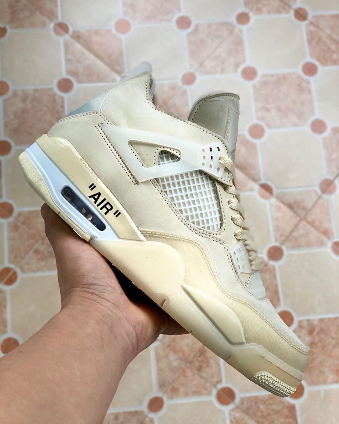 Off-White™ x Air Jordan 4 Sail Closer Look