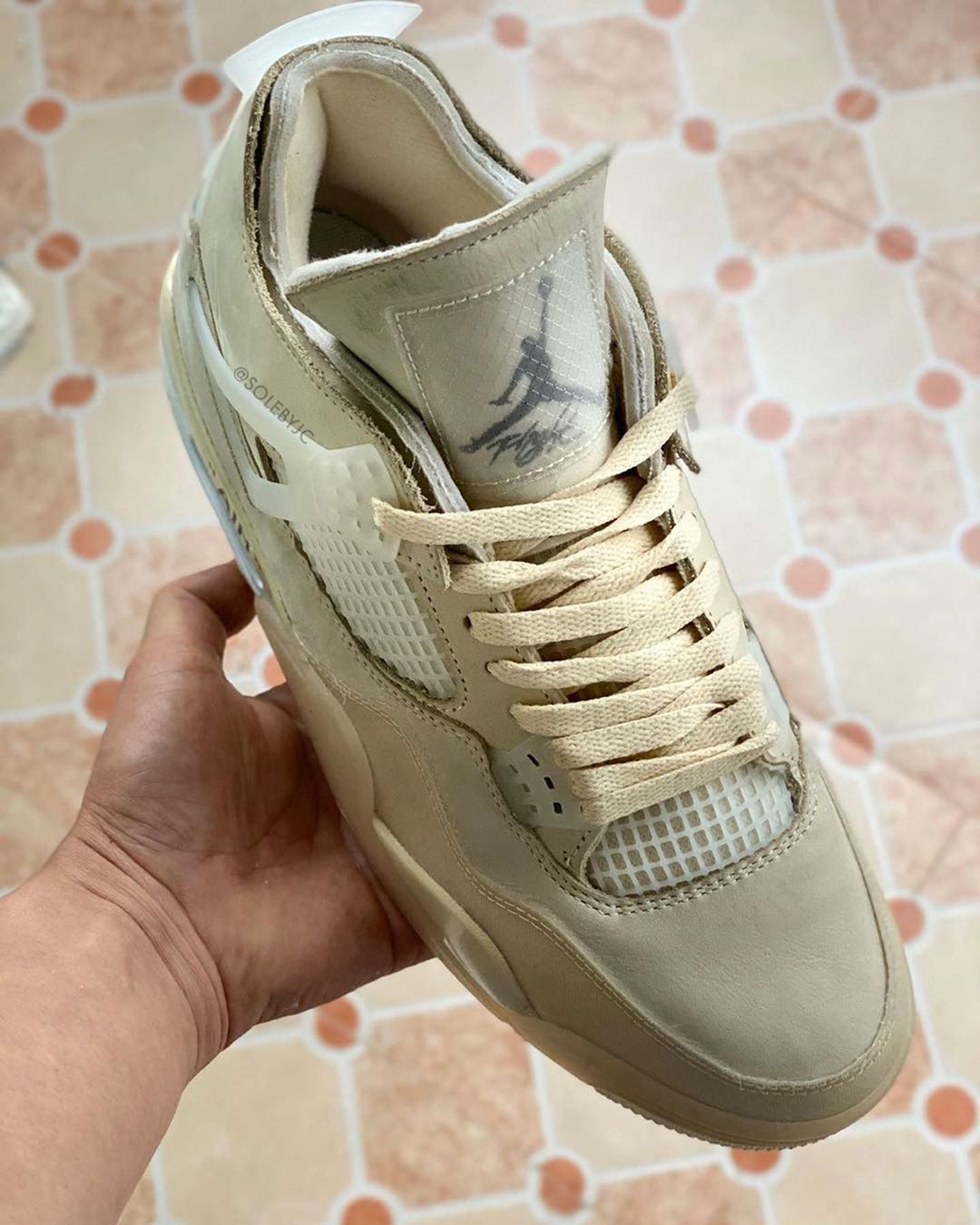 Off-White™ x Air Jordan 4 Sail Closer Look