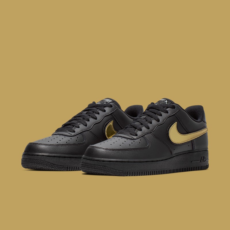 Nike Air Force 1 "Black/Metallic with Interchangeable Swooshes