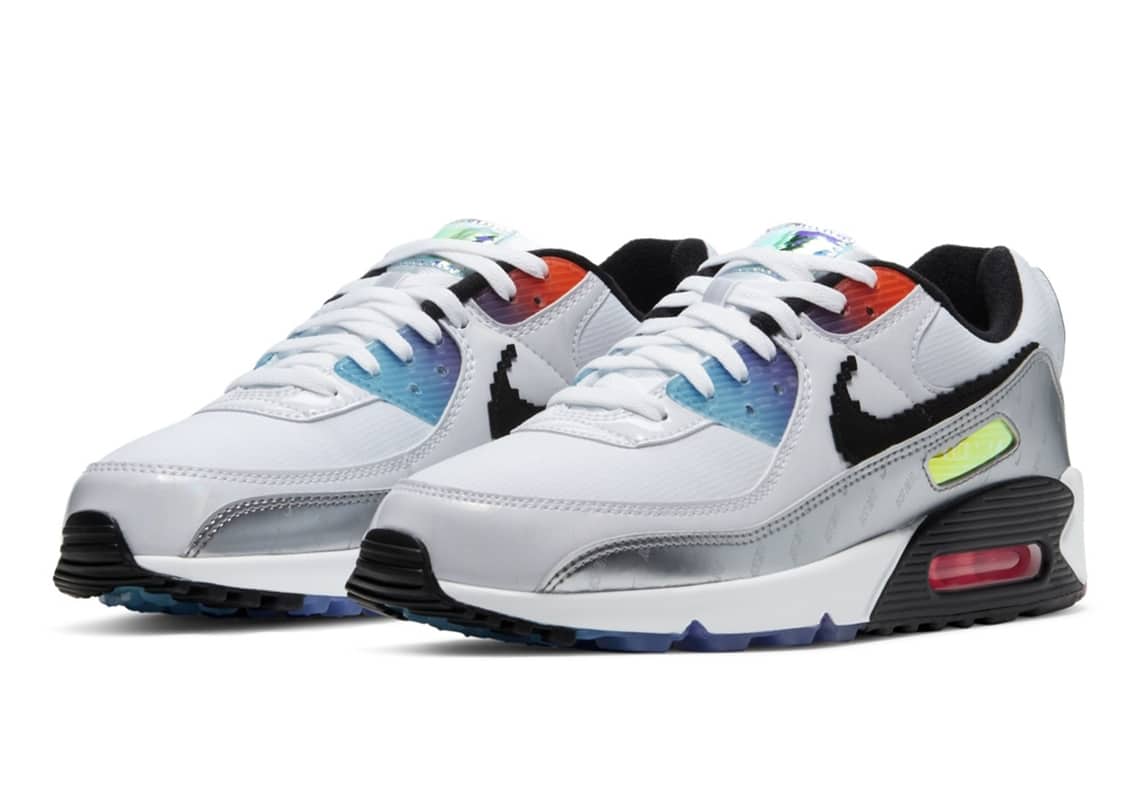 Nike Air Max 90 with Pixel Swoosh and Reflective Upper Grailify