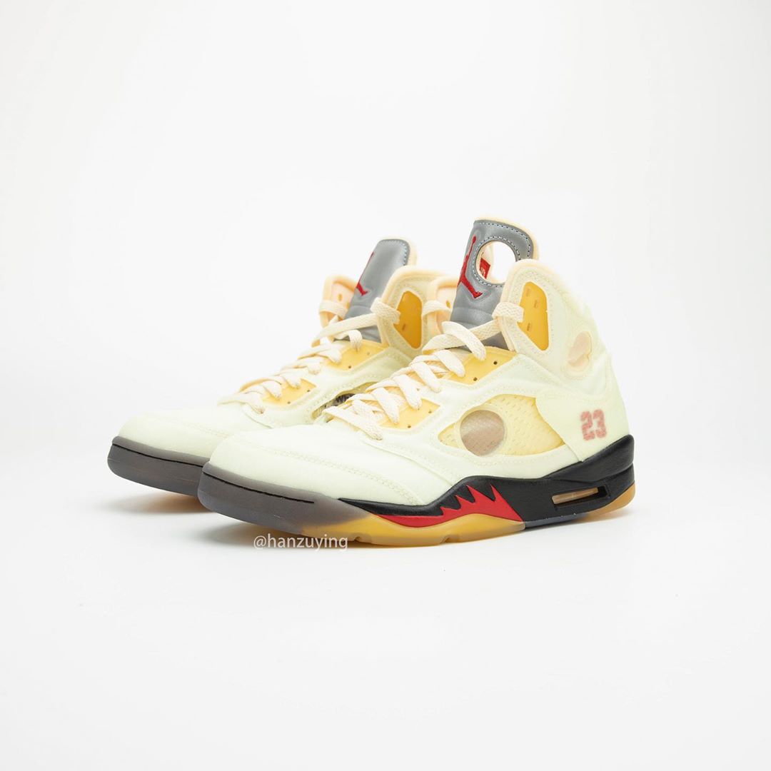 Off-White™ x Air Jordan 5 Sail Release Info & Photos