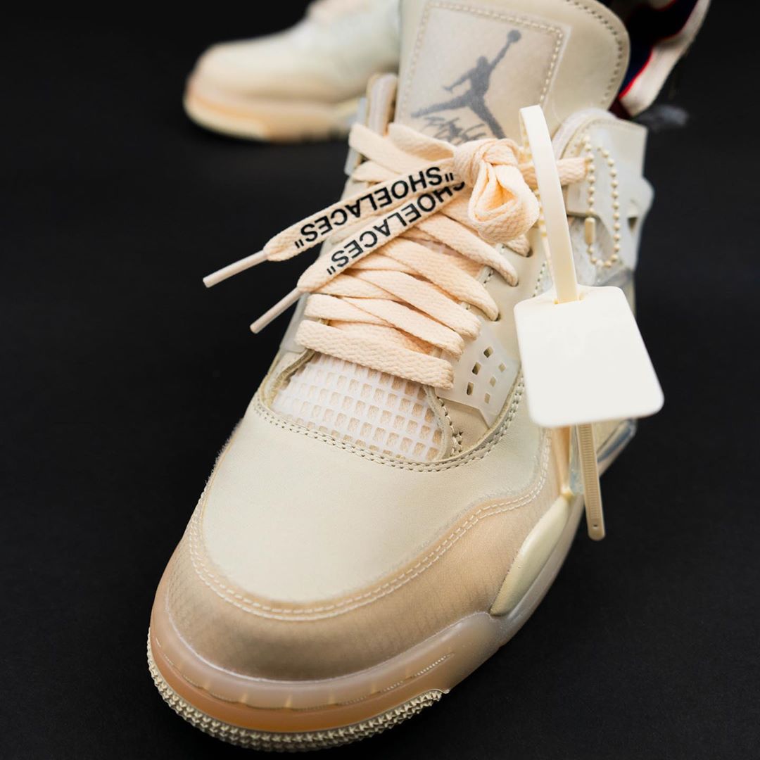 Off-White™ x Air Jordan 4 Sail Closer Look