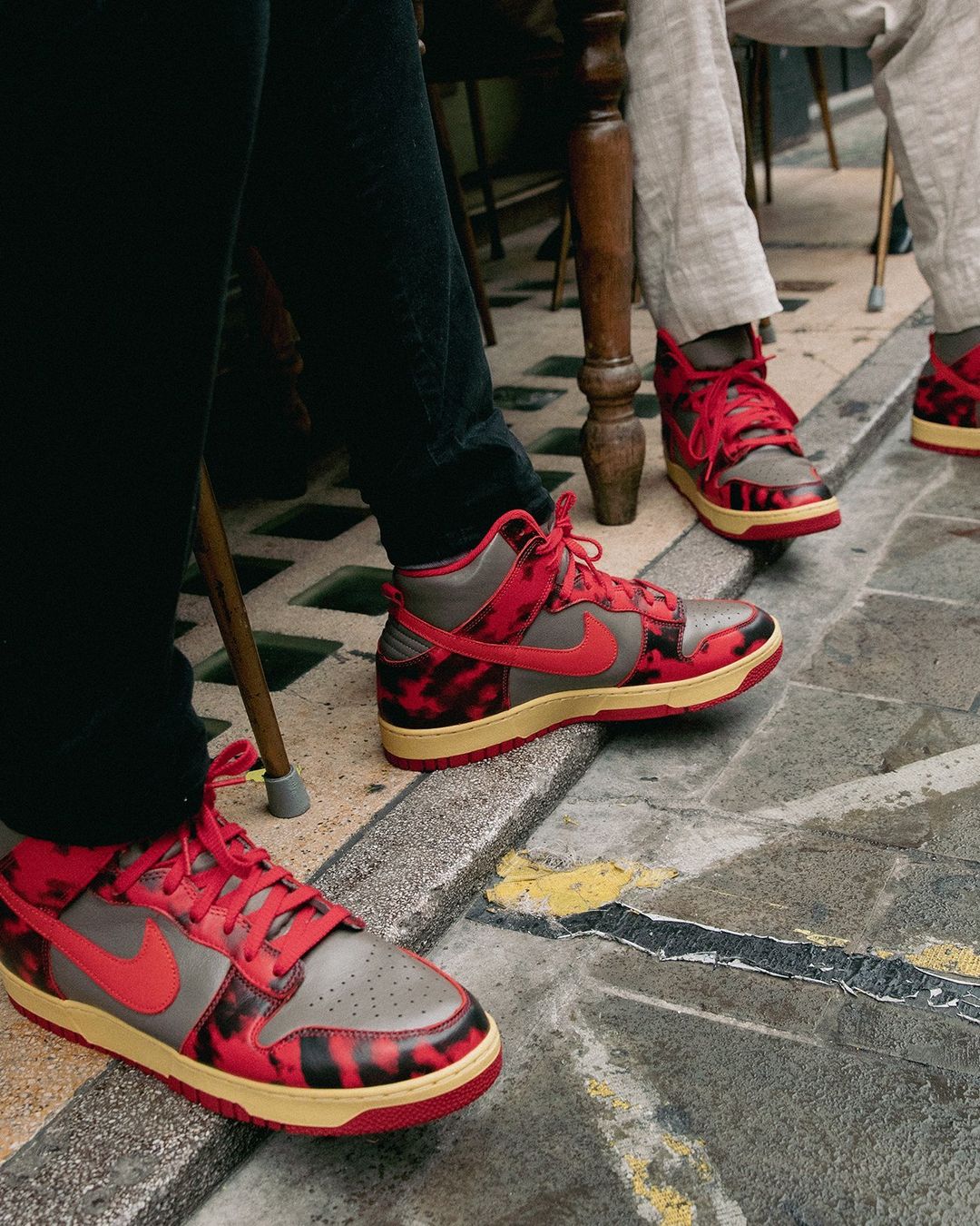 nike dunk high 1985 red acid wash