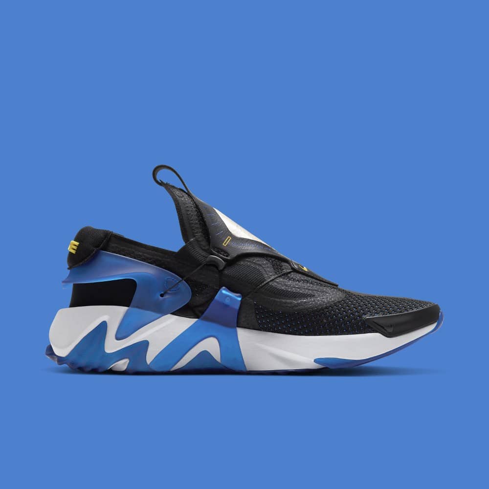 nike adapt huarache black racer blue