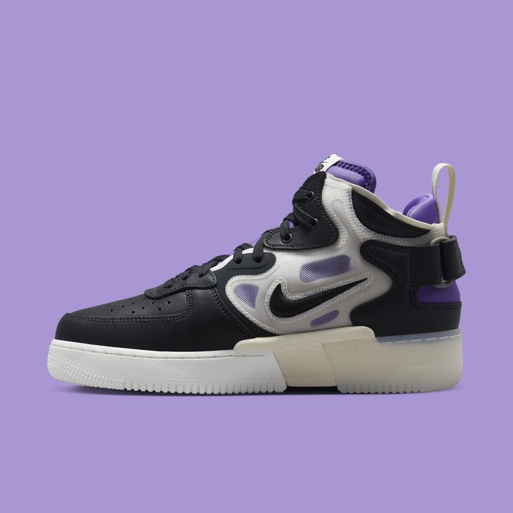 Air force 1 mid black purple sale