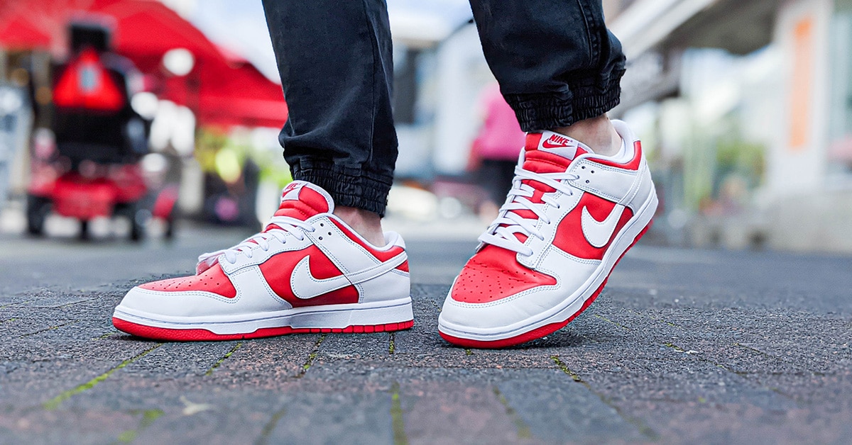 未使用品】 Nike Dunk Low White and University Red - 靴