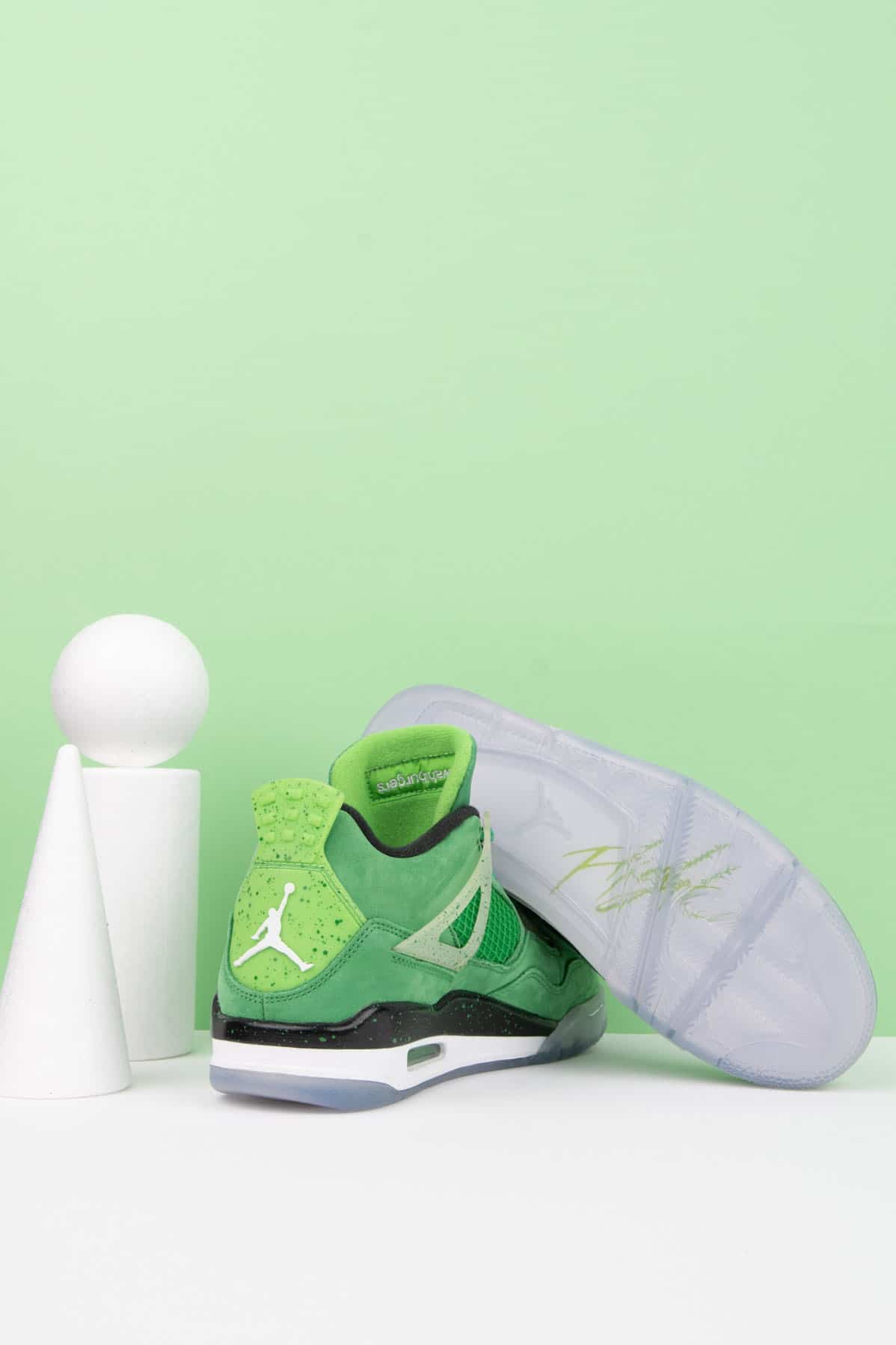 nike 4 retro wahlburgers - green - low-top sneakers