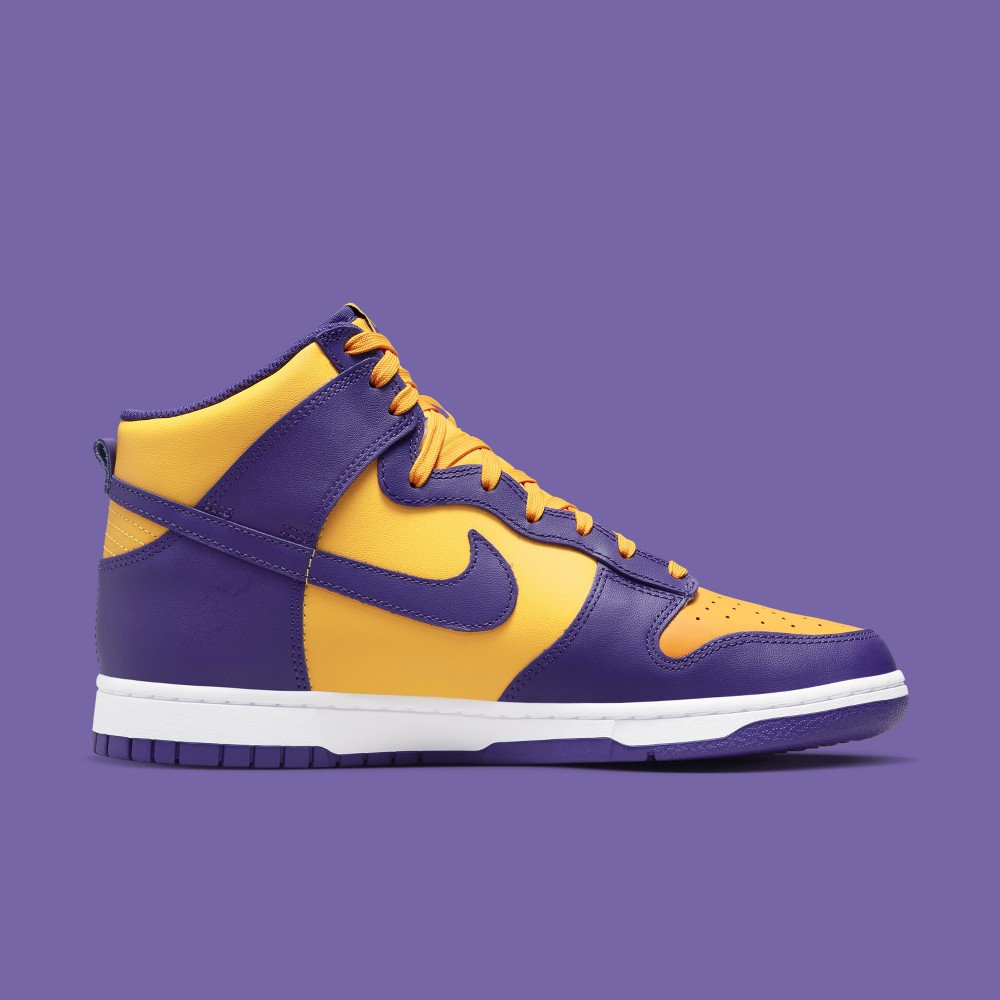 nike dunk high Lakers shoes design free vector