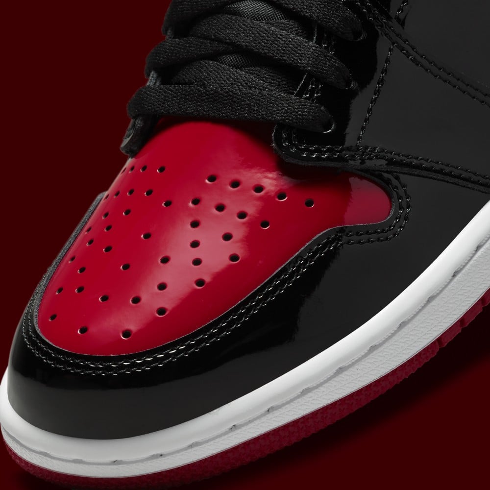 Black and red patent leather jordans deals