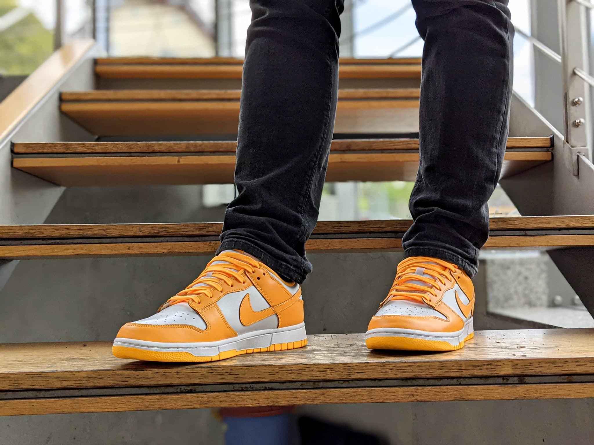 black and orange dunks