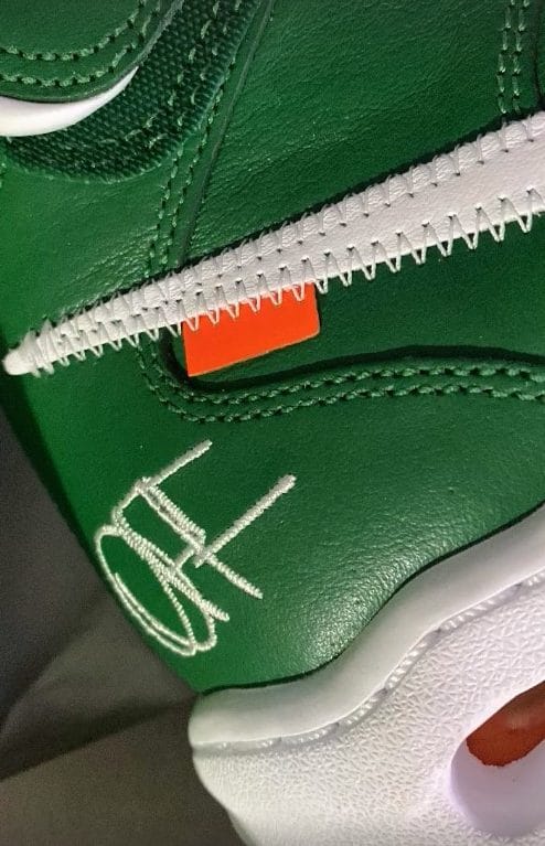 Virgil Abloh's Pine Green OFF-White Nike AIr Force 1 Mid Fashion T