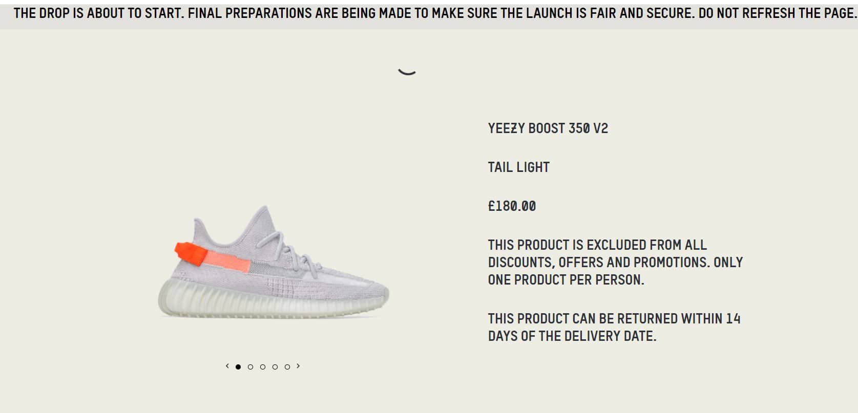 Adidas yeezy online shop waiting room