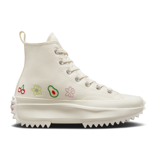 Converse Run Star Hike Platform High Embroidered Fruits Florals