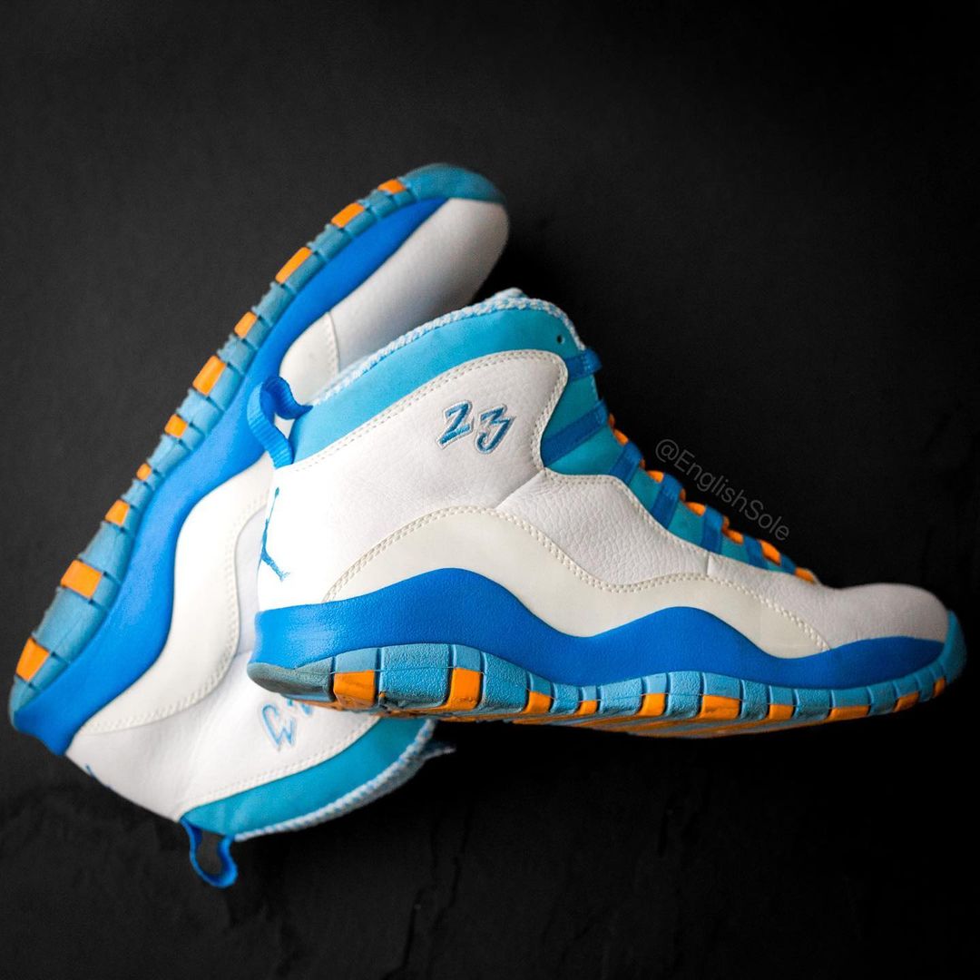 Blue and best sale white jordan 10s