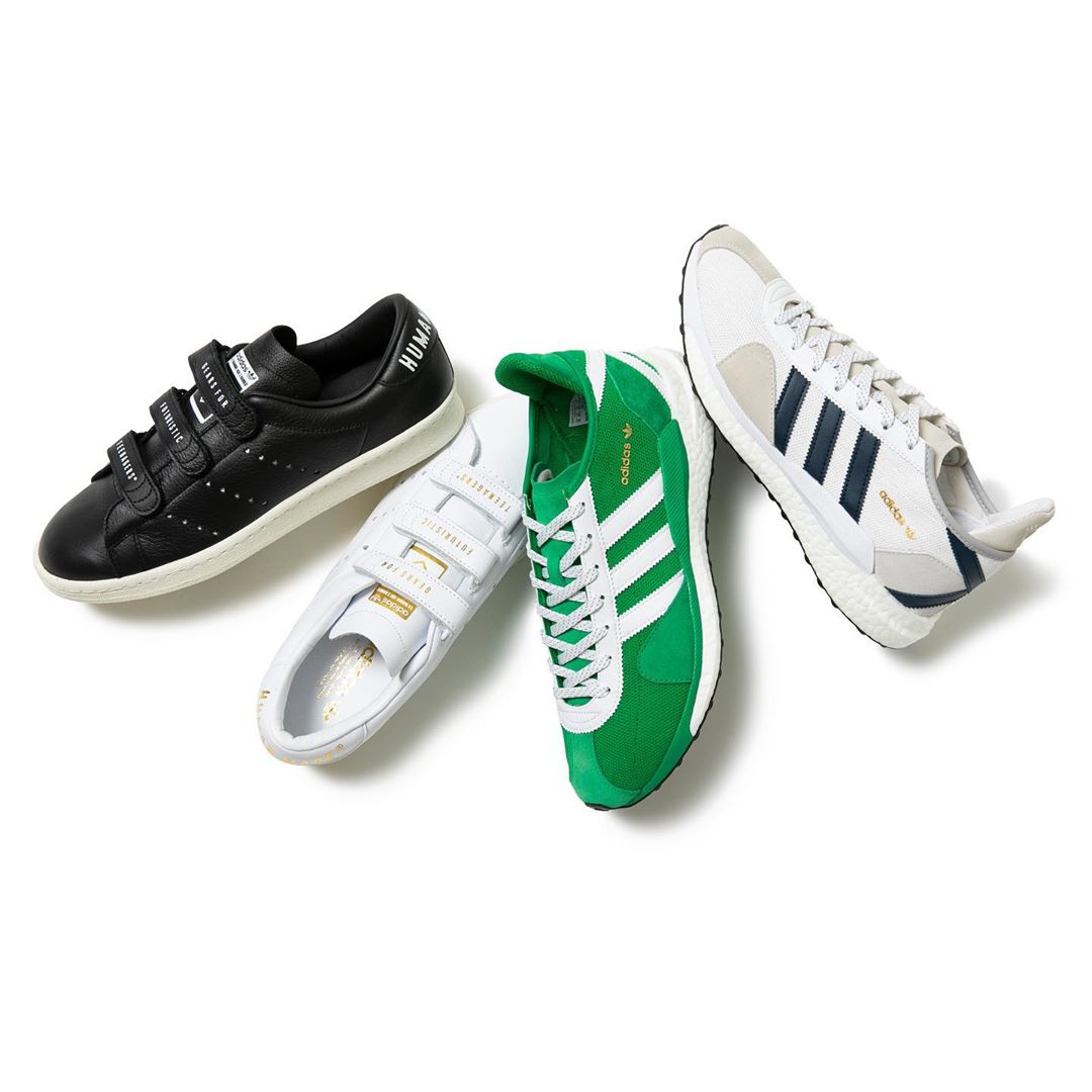 adidas x human made green tokio solar sneakers