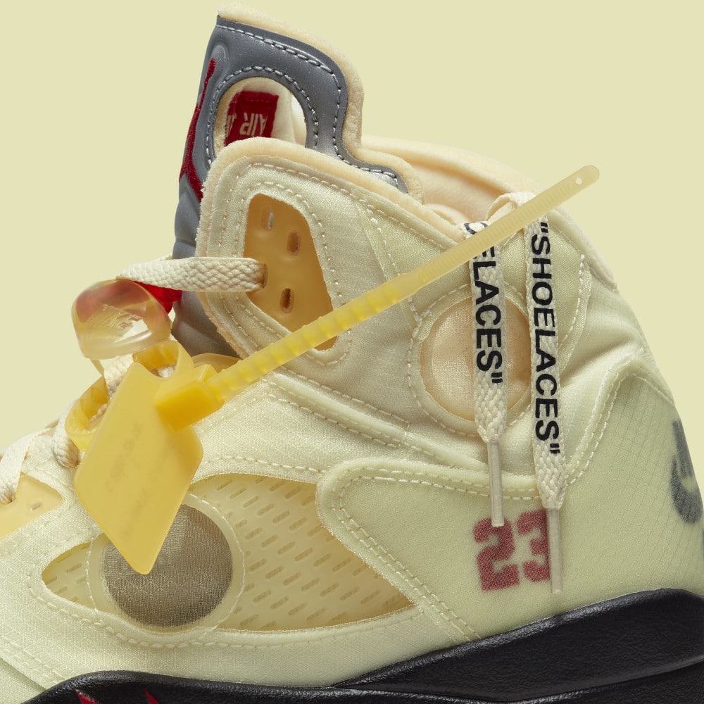 Off-White X Nike Air Jordan 5 'Sail' Poster — Sneakers Illustrated