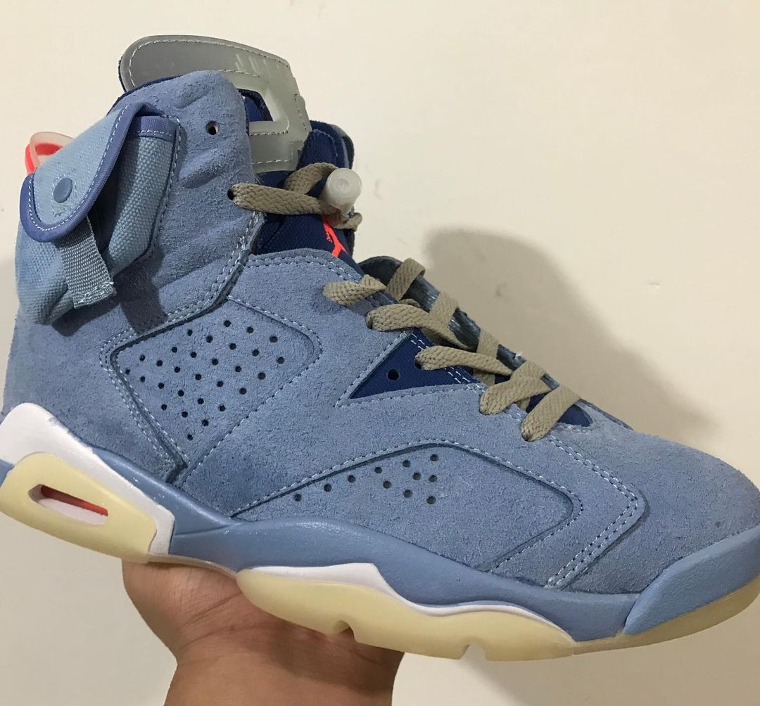 Travis Scott x Air Jordan 6 “Houston Oilers” Light Blue Shoes