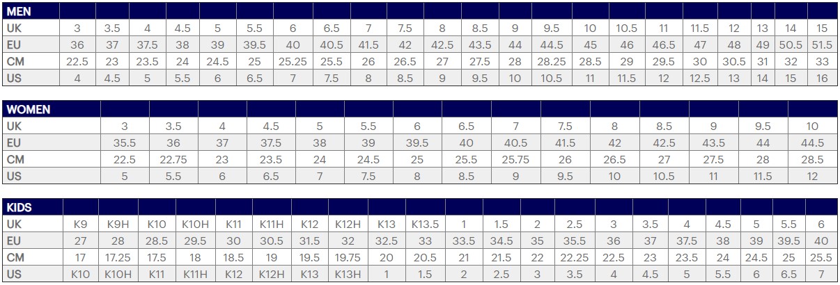 Shoe Sizes from Nike adidas Vans and Co. Grailify