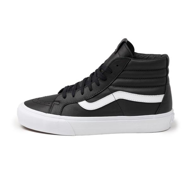 Vans leather sk8 hi cheap black