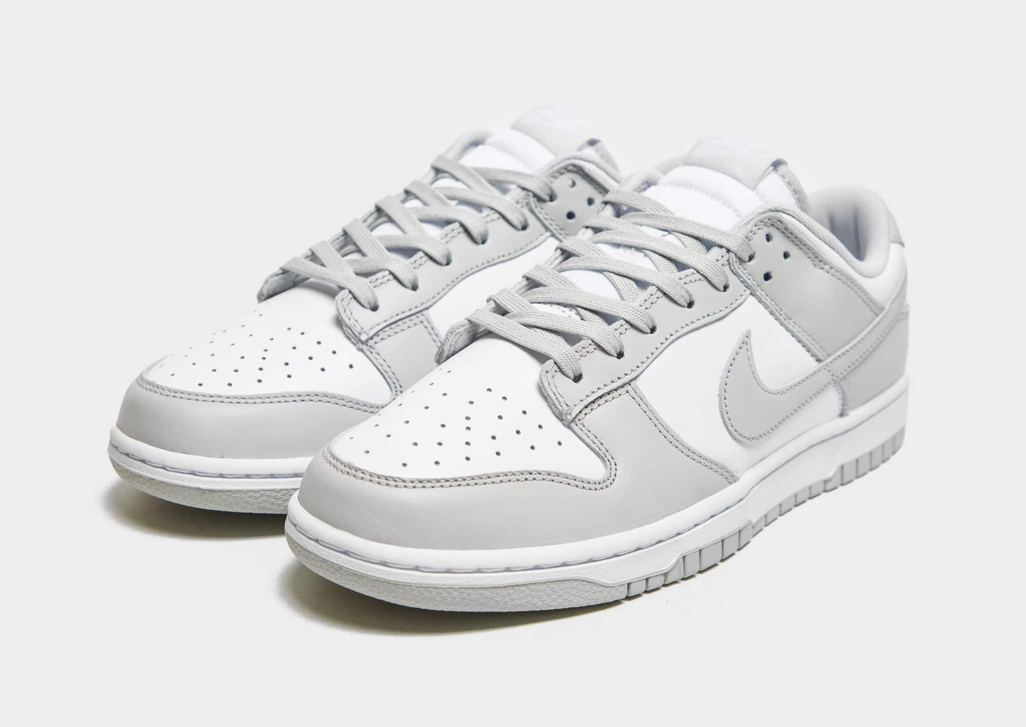 nike dunk low grey and white mens