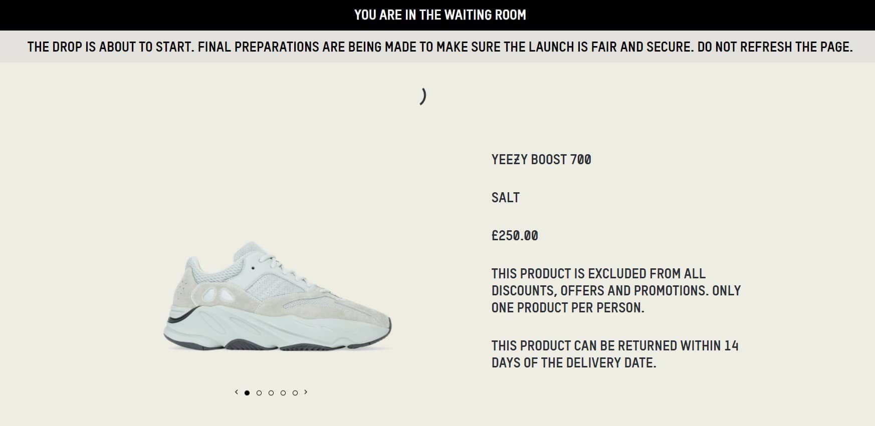 How to get past yeezy waiting room online