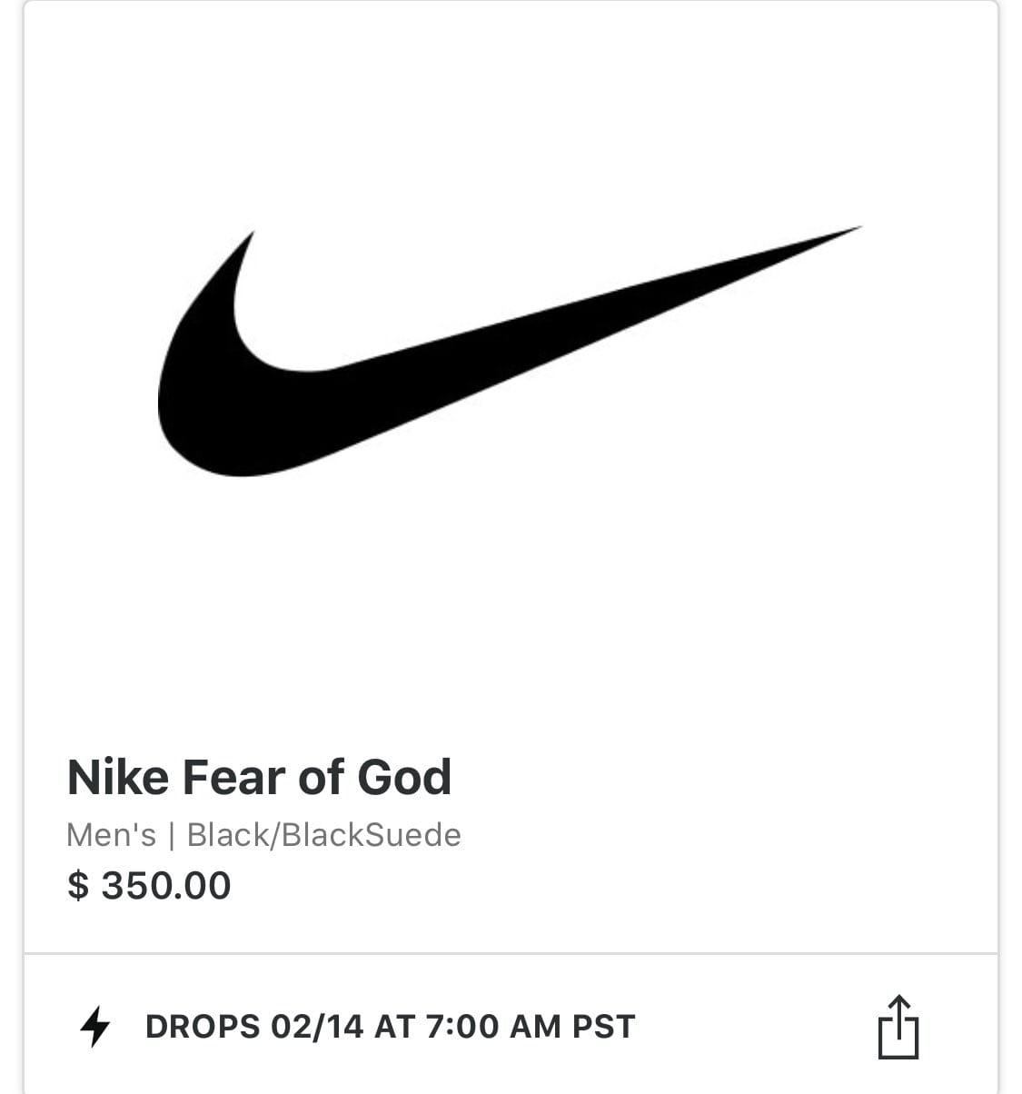 Nike fear of sale god off white