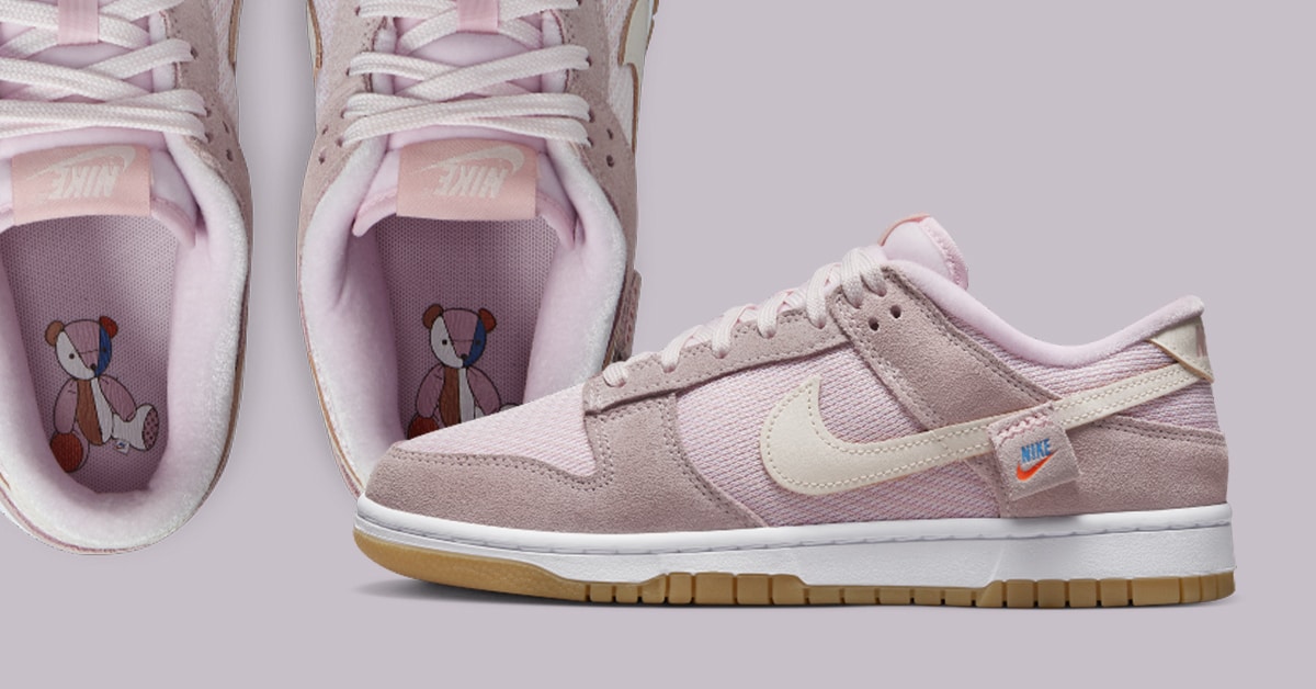 A Pink Teddy Bear Now Hugs the Nike Dunk Low | Grailify