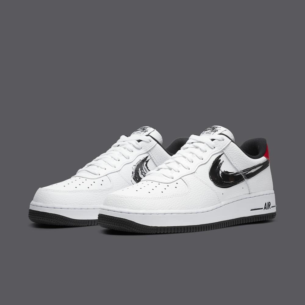 Nike air force 1 low brushstroke white sales black