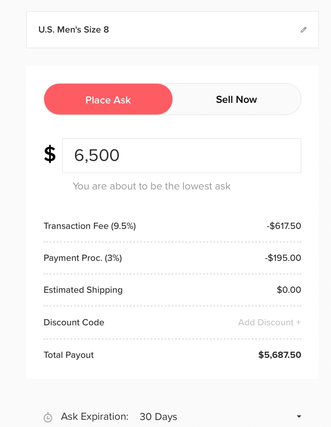 Stockx sales buying process