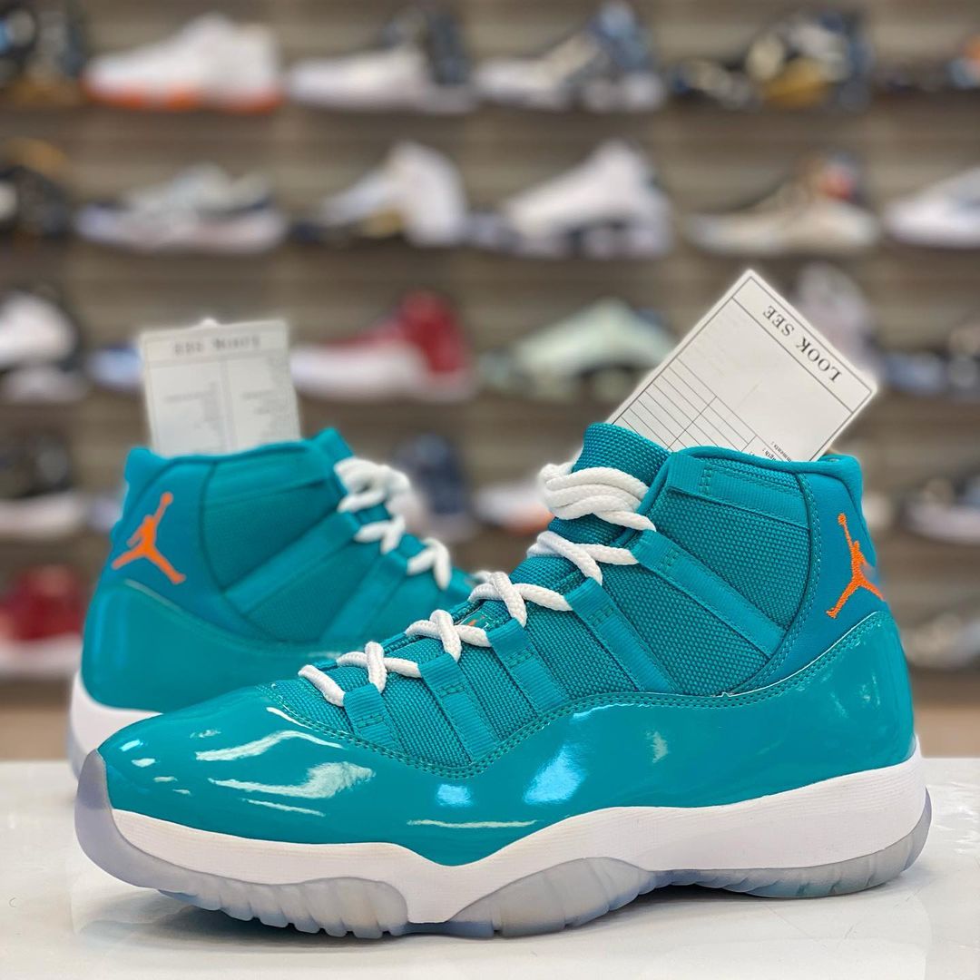 Miami Dolphins Logo Lava Skull Air Jordan 11 Sneakers Shoes