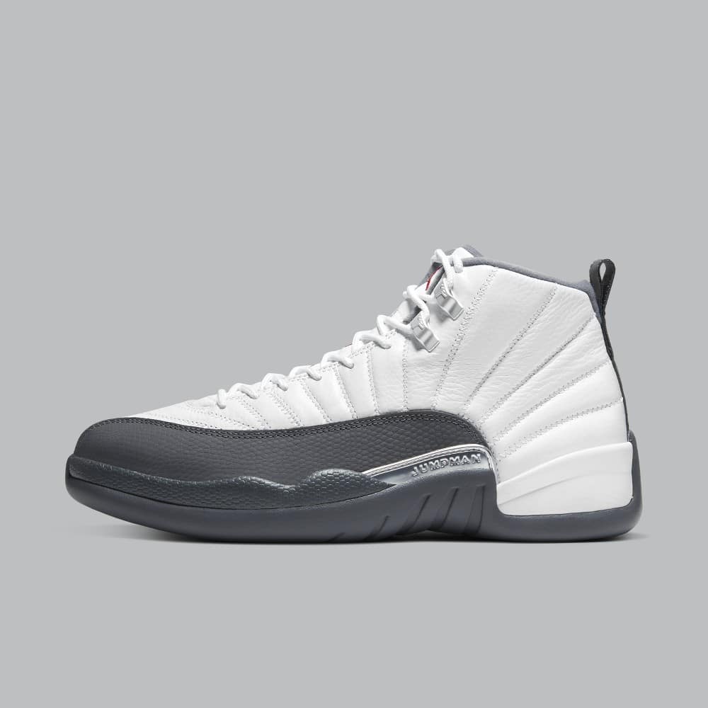 White and grey jordan 12 2019 sale