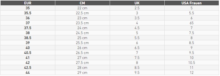 Shoe Sizes from Nike adidas Vans and Co. Grailify