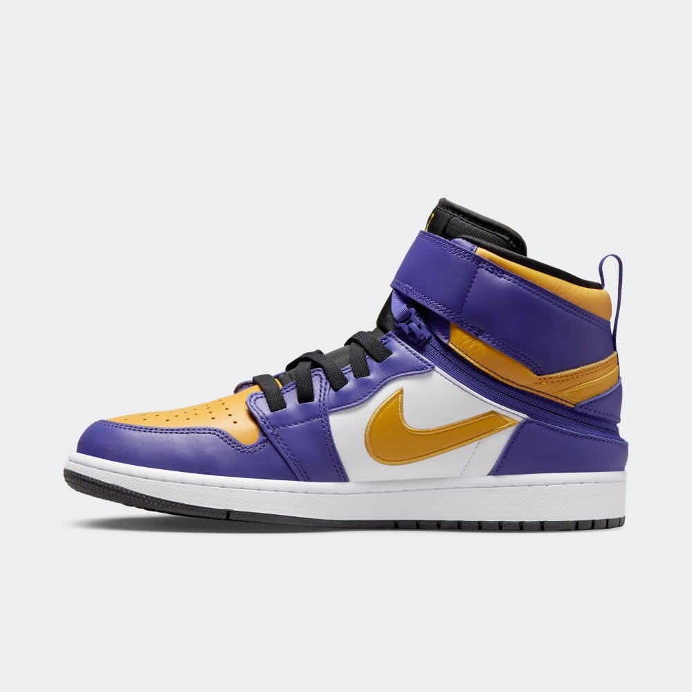 Nike Air Jordan 1 High FlyEase Lakers Basketball Shoes Mens 10 Womens 11.5  New