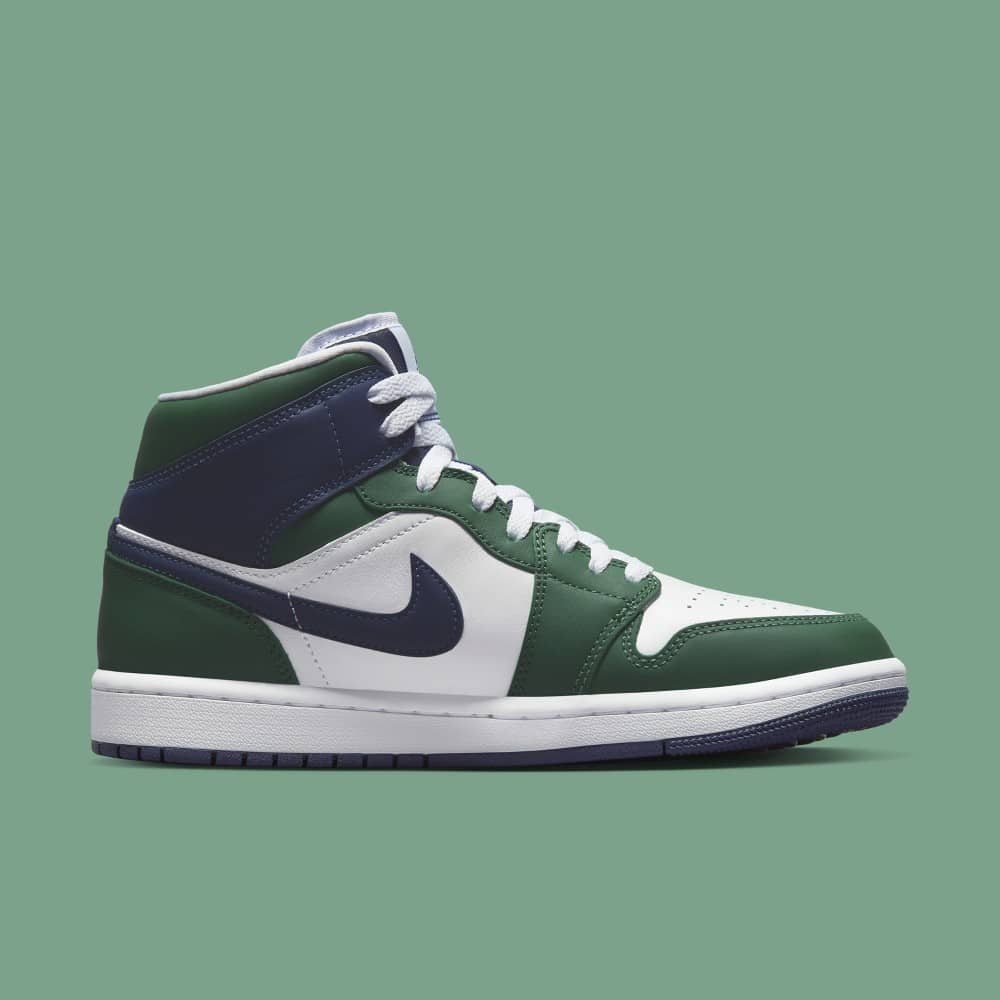 New Air Jordan 1 Mid with Forest Green and Navy Blue Colour Scheme |