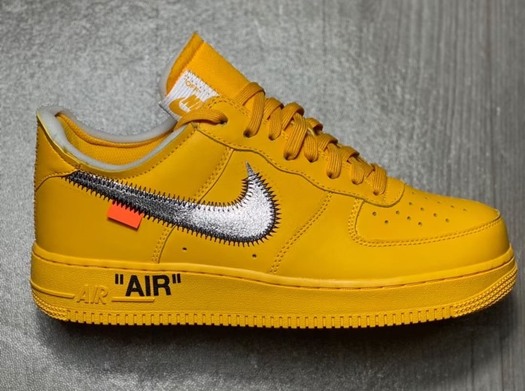 Off-White Nike Air Force 1 Lemonade University Gold DD1876-700 Release Date  - SBD