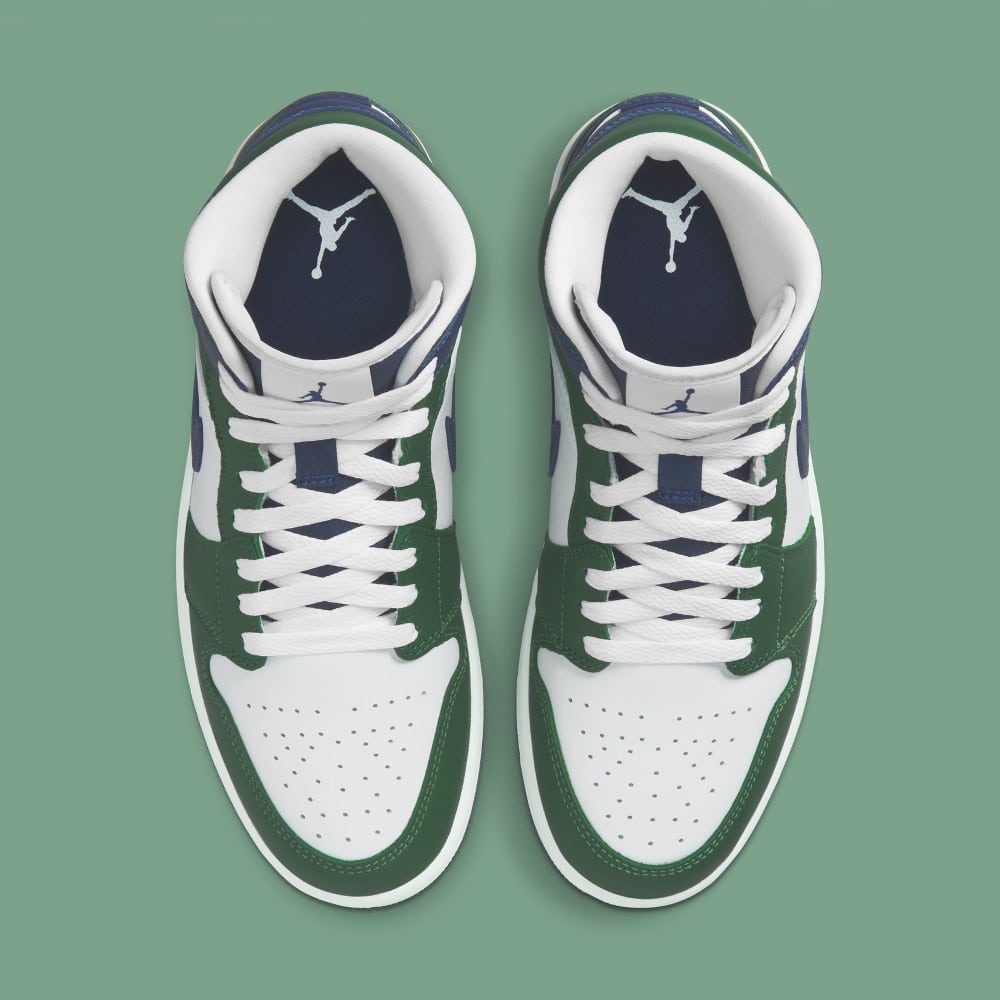 New Air Jordan 1 Mid with Forest Green and Navy Blue Colour Scheme